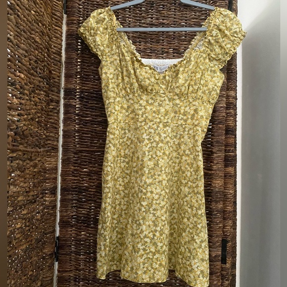 Zara Yellow Printed Mini Dress XS - Picture 3 of 14